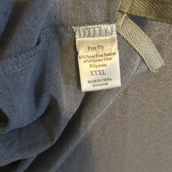 Free Fly Bamboo Performance Golf Polo Mens Size 3XL Short Sleeve Shirt Grey - Picture 4 of 9